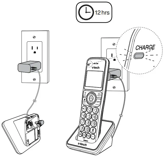 vtech CS6629-3 Cordless Phone -Connect the charger