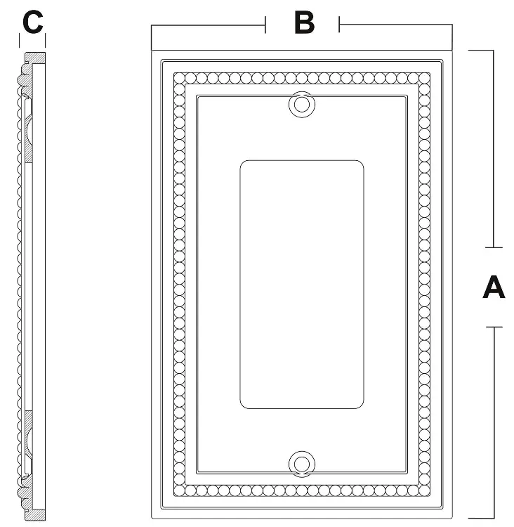 allen roth 64405 Beaded 4-Gang Standard Decorator Wall Plate
