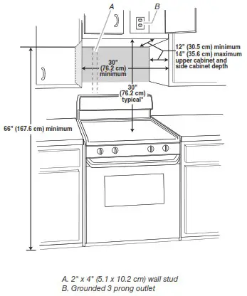 KitchenAid Microwave Hood Combination - Installation Dimensions