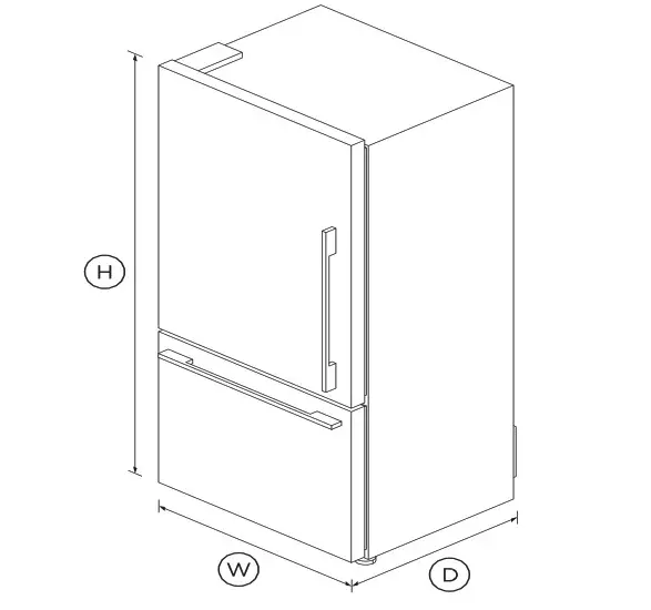 FISHER PAYKEL RF170WDLX5 N Freestanding Refrigerator Freezer - DIMENSIONS