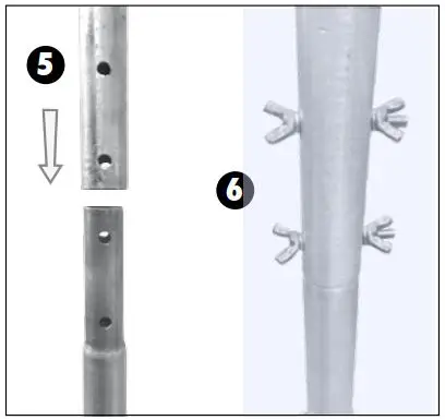 AcuRite 06055 Mounting Tripod Instruction Manual - Insert two long wing nut bolts