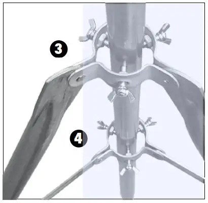 AcuRite 06055 Mounting Tripod Instruction Manual - insert three short wing