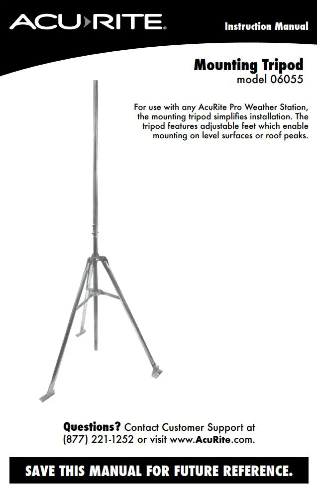 AcuRite 06055 Mounting Tripod Instruction Manual