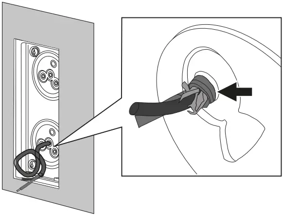 stripped part of the connection cable