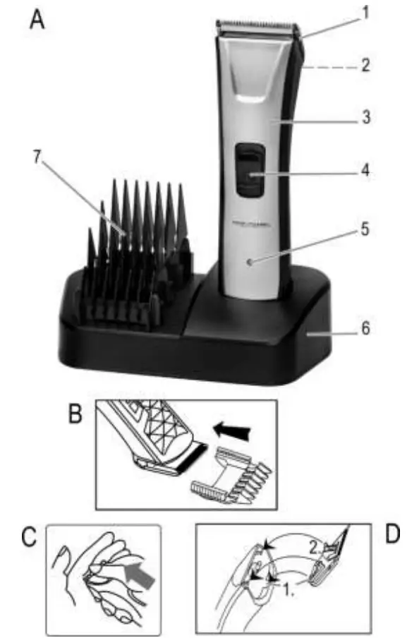 PROFICARE PC-HSM, R 3013 Hair Clipper, Beard Trimmer - Fig