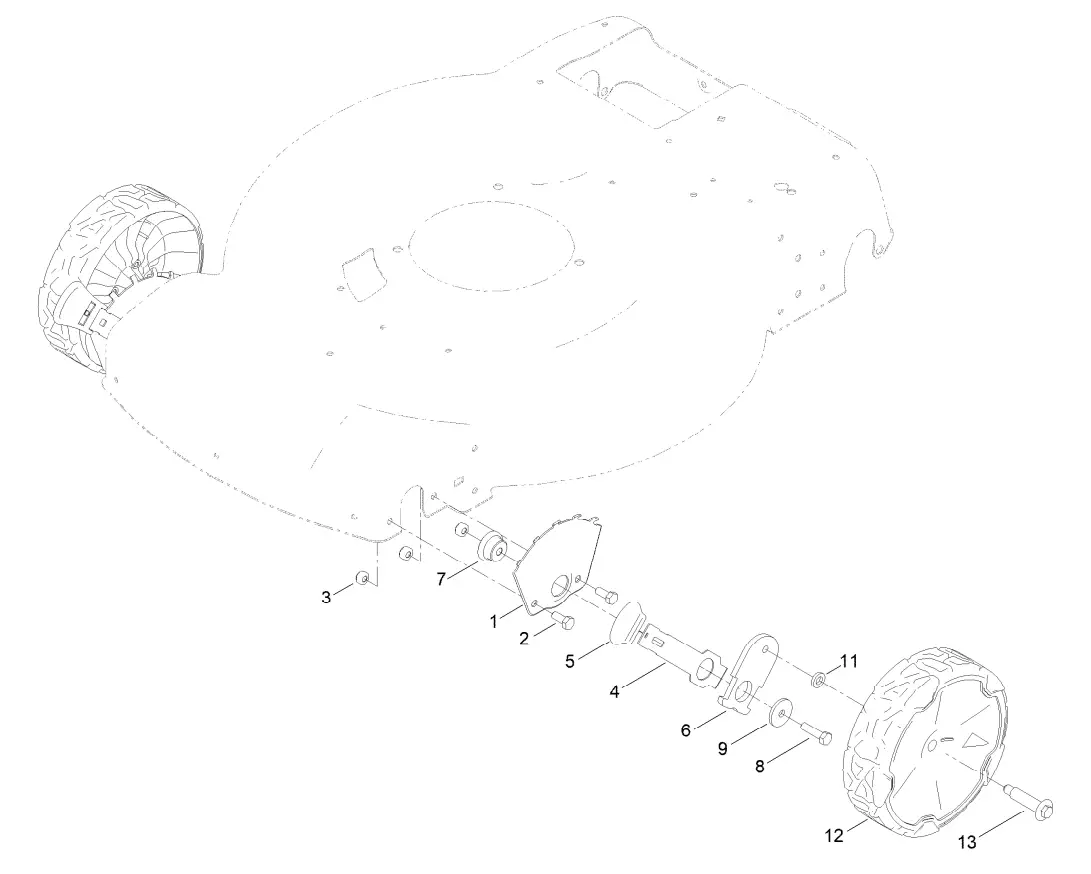 Front Wheel and Height-of-Cut Assembly