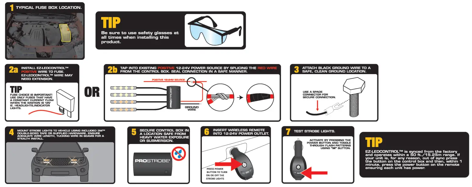 ALPENA ProStrobe 77268 Stealth Fire 4 Dual Color Wireless Controller Strobe Kit