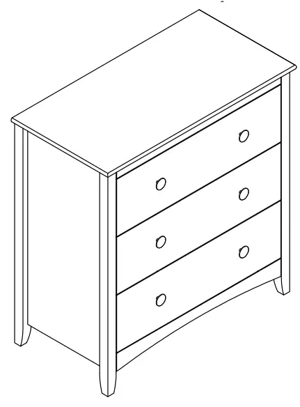 Flieks WF189222AAA Dresser Chest Of Drawers Cupboard Bedside Table 80x41x84 Cm White -
