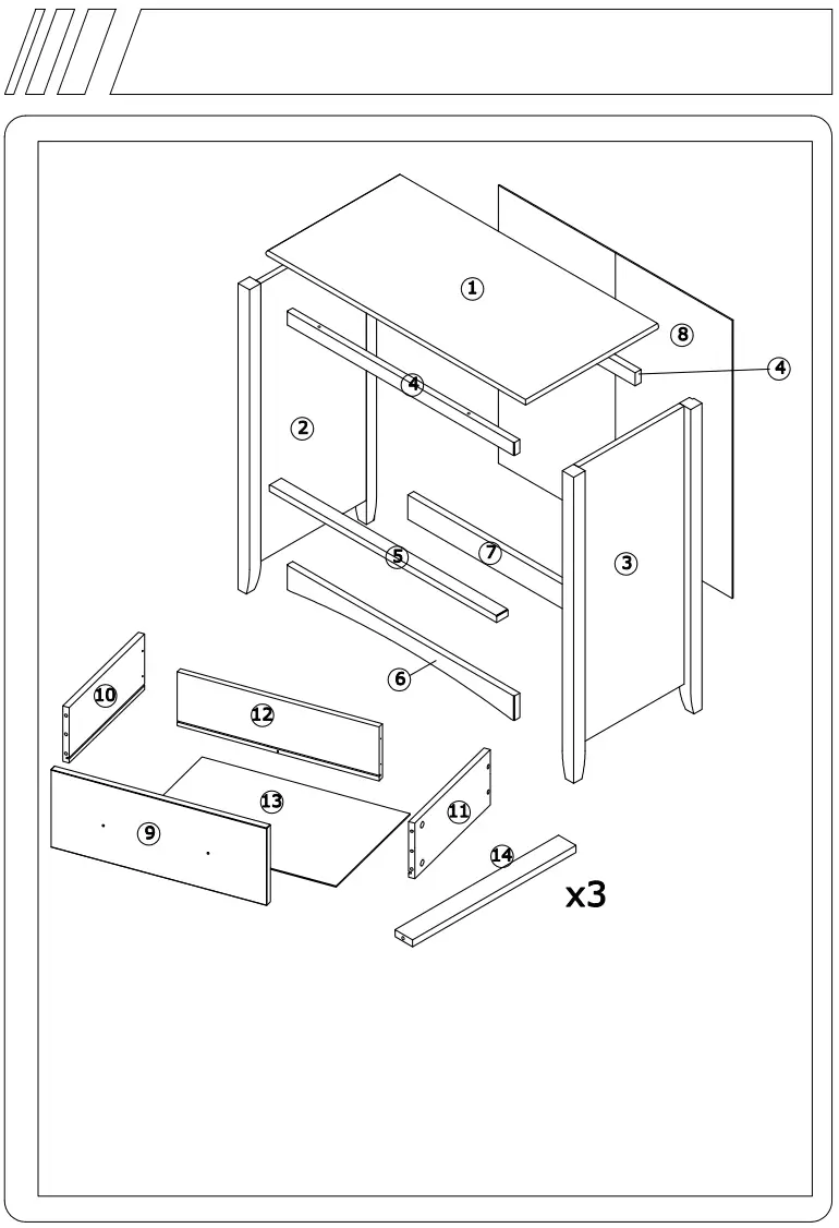 Flieks WF189222AAA Dresser Chest Of Drawers Cupboard Bedside Table 80x41x84 Cm White - fig 4