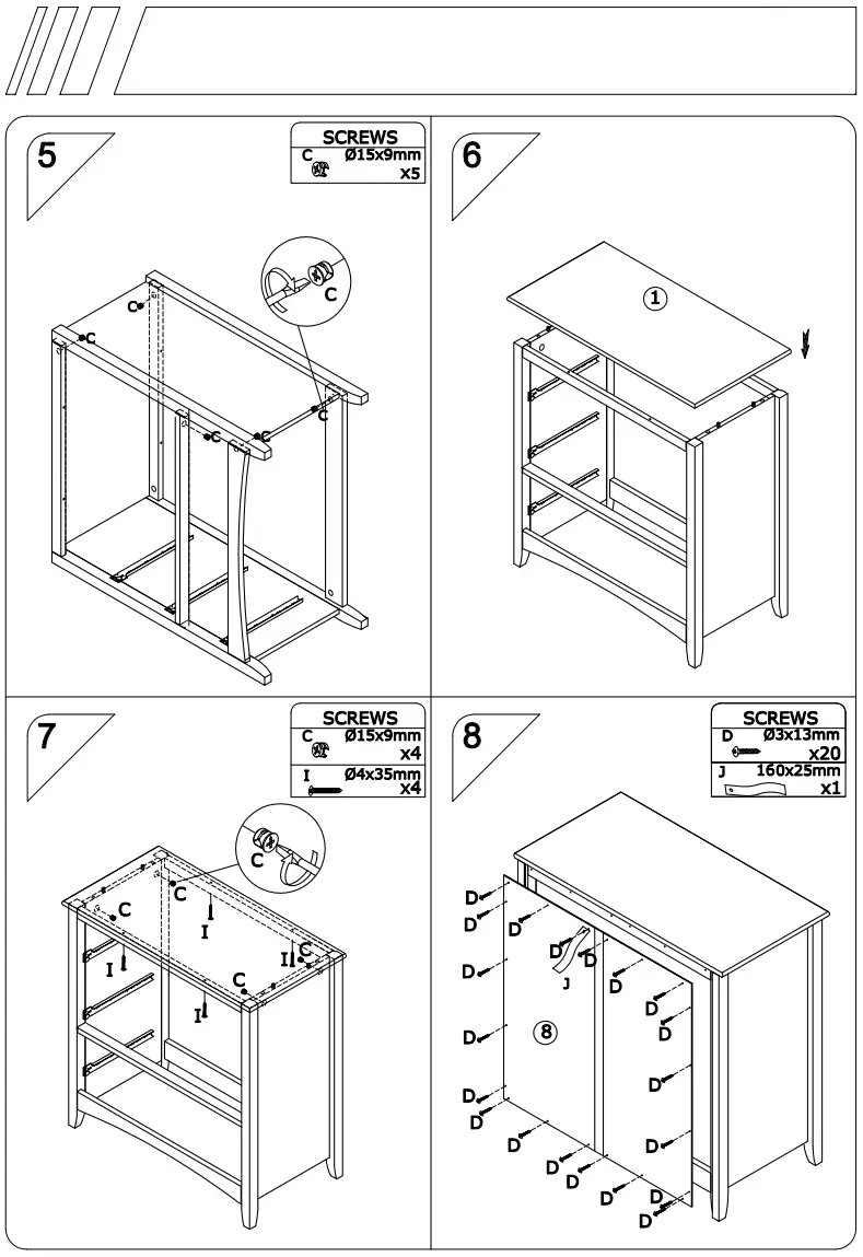 Flieks WF189222AAA Dresser Chest Of Drawers Cupboard Bedside Table 80x41x84 Cm White - fig 7