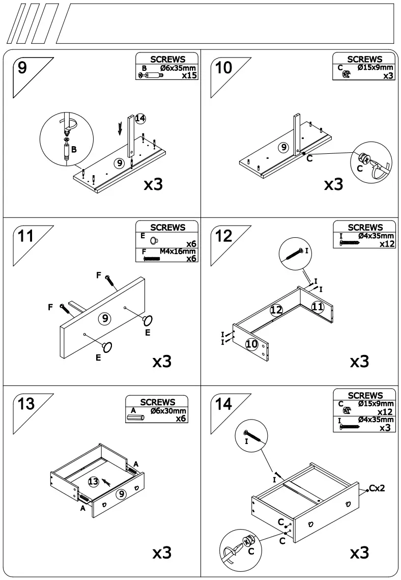 Flieks WF189222AAA Dresser Chest Of Drawers Cupboard Bedside Table 80x41x84 Cm White - fig 8