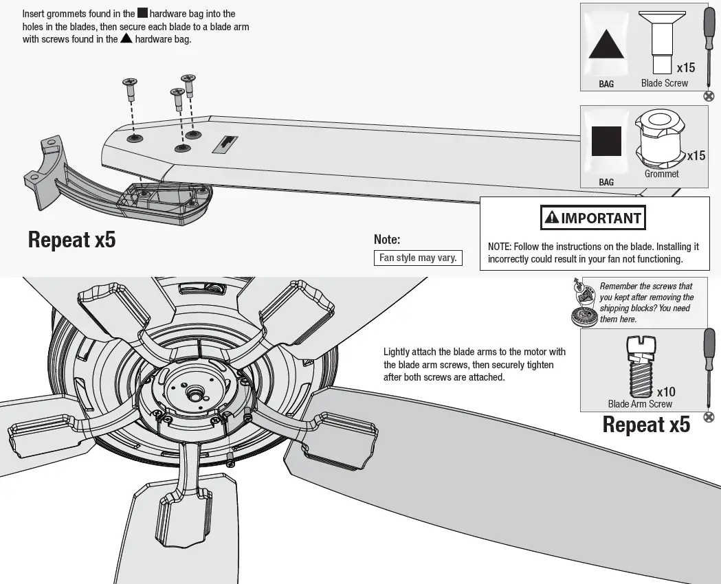 Installing the Blades