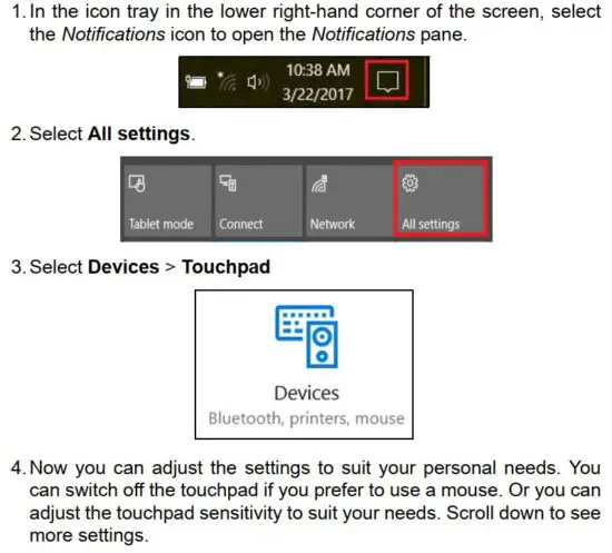 FIG 13 Changing touchpad settings.JPG