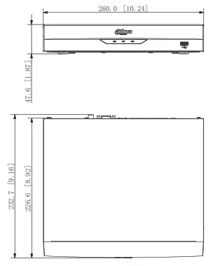 dahua DHI-NVR2108HS-8P-I 8 Channel Compact 1U 8PoE WizSense Network Video Recorder - Dimensions