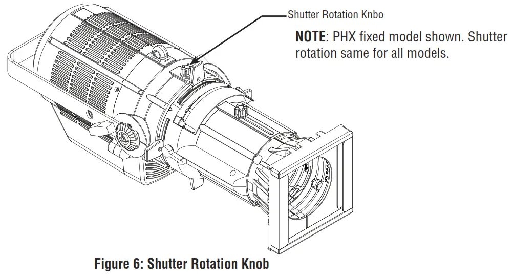 ALTMAN PHX LVD LED LUMINAIRES Profile, 50° 5000K, White - Shutter Rotation Knob