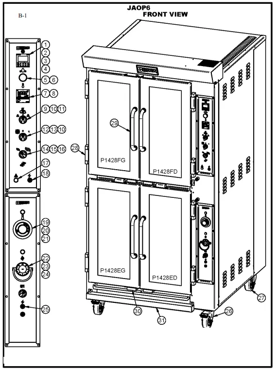 Doyon-JA6-Jet-Air-Single-Deck-Electric-Bakery-Convection-Oven-fig-1