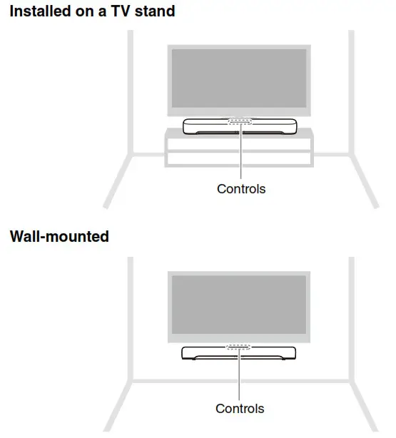 YAMAHA SR-C20A Compact Sound- Installing the sound bar