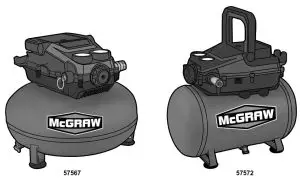 McGRAW 57572 3 Gallon Oil Free Portable Air