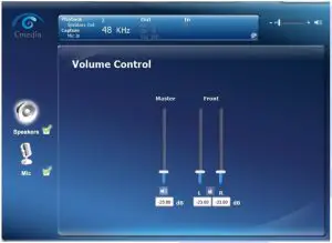 Volume control screen
