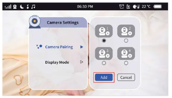 NEXIGO B10 Add On Baby Camera Unit-menu1
