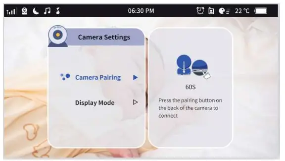 NEXIGO B10 Add On Baby Camera Unit-menu2