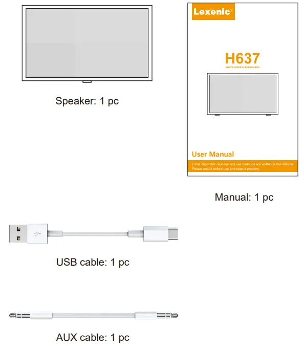 Lexenic H637 White Noise Sleeping Box - accessories