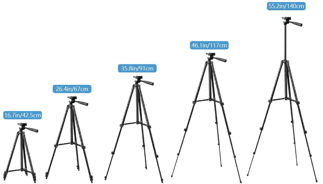 Extend from 16.5 to 55.2 inches