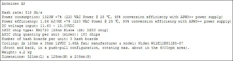 BITMAIN Antminer A3 ASIC Miner fig1