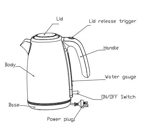 anko LD-K3041A Cordless Water Kettle fig1