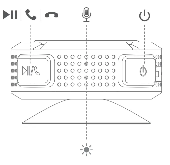 SYOYOC GEBH597AD Waterproof Bluetooth Speaker - Diagram
