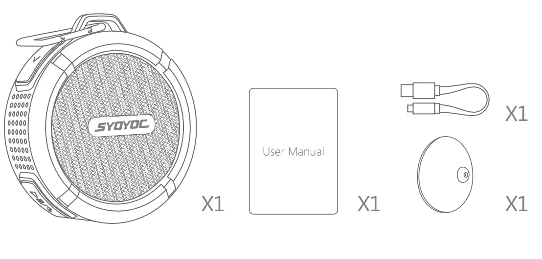 SYOYOC GEBH597AD Waterproof Bluetooth Speaker - PACKAGE