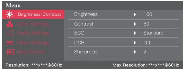 Brightness-Contrast Menus