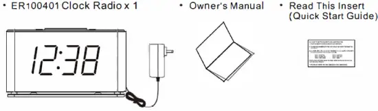 EMERSON ER100401 SmartSet Alarm Clock Radio with Bluetooth Speaker fig 1
