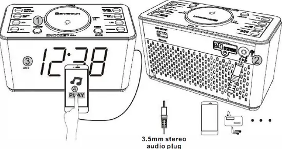 EMERSON ER100401 SmartSet Alarm Clock Radio with Bluetooth Speaker fig 7