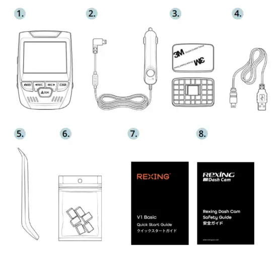 ReXING V1 Basic Dash Cam 1080P FHD DVR Car Driving Recorder -