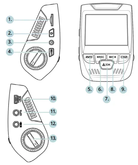 ReXING V1 Basic Dash Cam 1080P FHD DVR Car Driving Recorder - Camera Overview