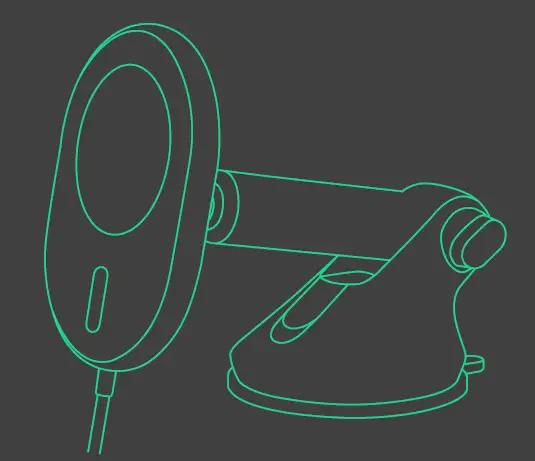 iottie MGSFIO101 Velox Magnetic Wireless Charging Dash and Windshield Mount