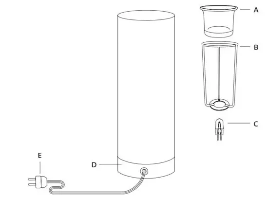 Saje Aroma Light Electric Diffuser - DIAGRAM OF PARTS
