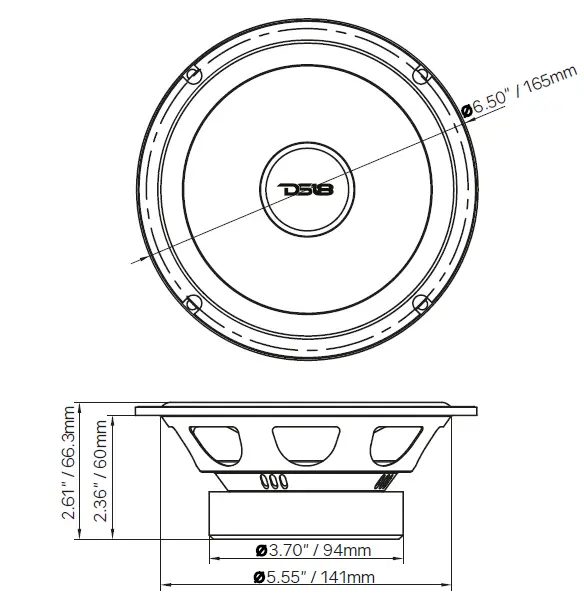 DS18 ZXI-62C 6.5 Inch 2-Way Car Audio Component Speaker System fig 1