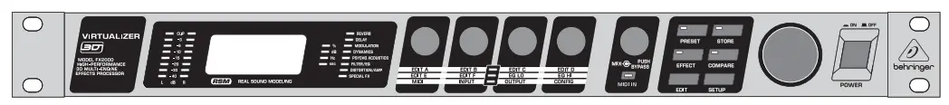 behringer FX2000 Virtualizer 3D Multi Engine Effects Processor