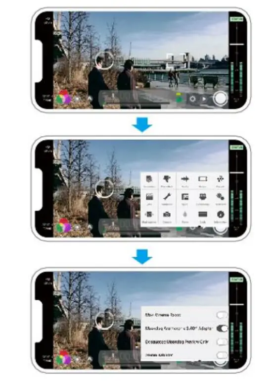 APL 1.33X Anamorphic Lens 17mm Universal Clip - This is a simple instruction for FilMic Pro