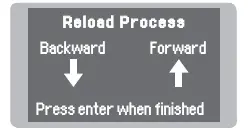 Reload Process screen