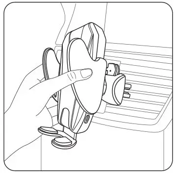 Dongguan TAC-117A Car Fast Wireless Charger - Insert the mount directly into the car air vent blade, set the locking switch to proper position
