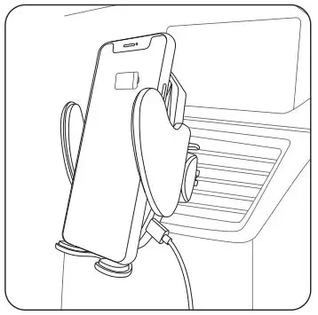 Dongguan TAC-117A Car Fast Wireless Charger - Press the clamping arm and the phone starts charging