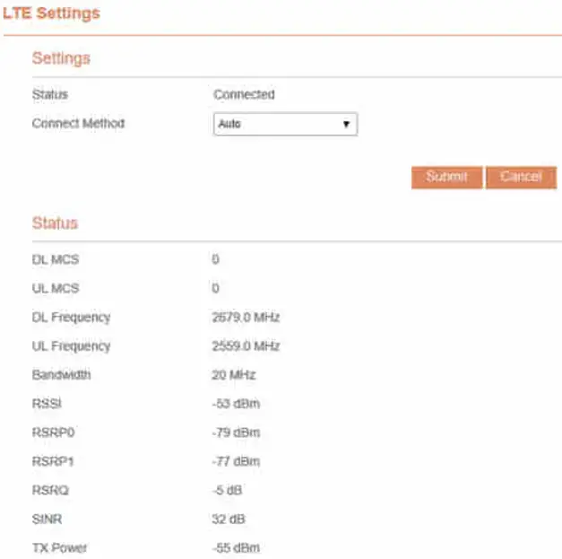HORIZON 2100 Series CBRS Outdoor Routers - Configuration of LTE