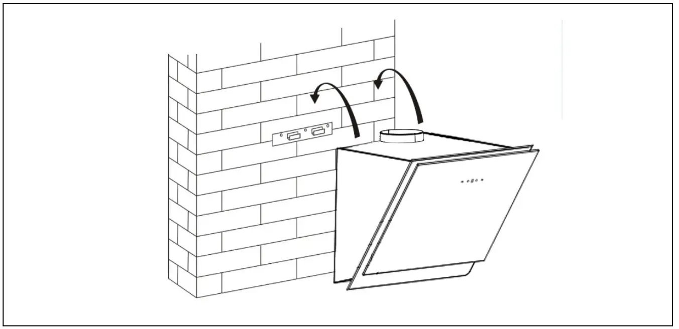 caple AH600BK Angled Wall Chimney Hood - bracket 1