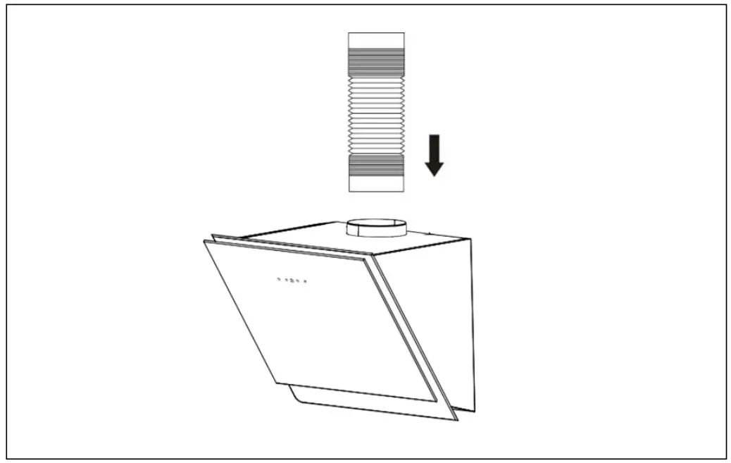 caple AH600BK Angled Wall Chimney Hood - cooker 1