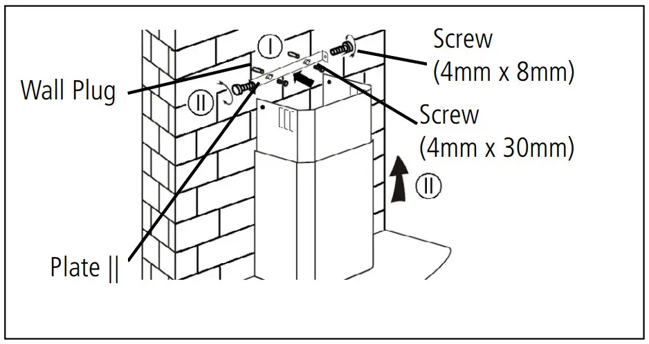 caple AH600BK Angled Wall Chimney Hood - installation