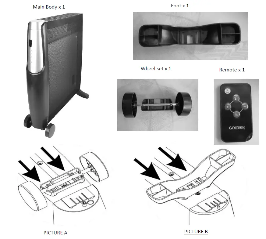 Goldair GMH230 2400W Electronic Micathermic Heater fig 2