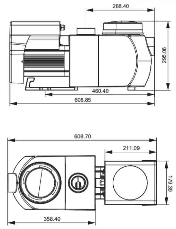 AQUAFORTE RD353 Inverter Pool Pump - DIMENSION